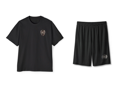 Broken Wings Men's T-Shirt & Shorts Set – Black – beide onderdelen
