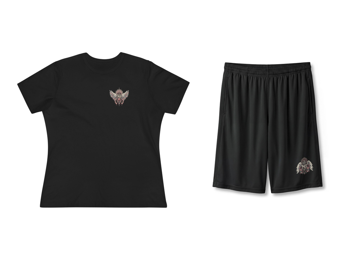 Made Of Grace And Grit Women's T-Shirt & Shorts Set – Black – beide onderdelen