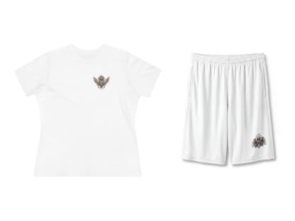 Made Of Grace And Grit Women's T-Shirt & Shorts Set – White – beide onderdelen