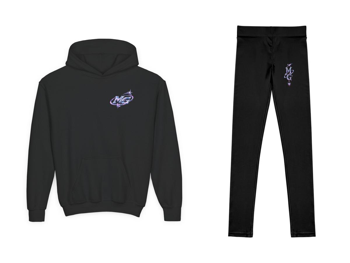 Cosmic Rebel Youth Girls Hoodie & Leggings Set – Black – beide onderdelen
