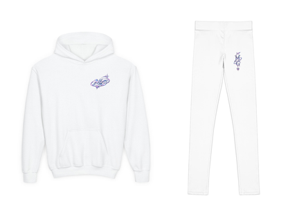 Cosmic Rebel Youth Girls Hoodie & Leggings Set – White – beide onderdelen