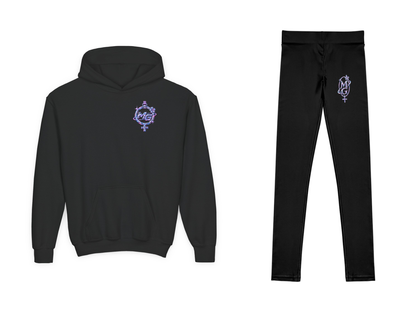 Venus Exe Youth Girls Hoodie & Leggings Set – Black – beide onderdelen