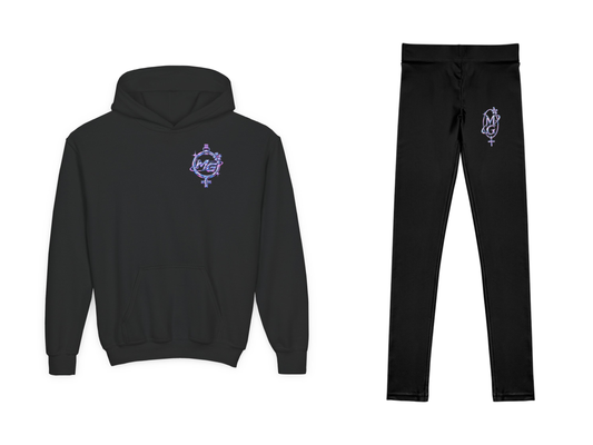 Venus Exe Youth Girls Hoodie & Leggings Set – Black – beide onderdelen
