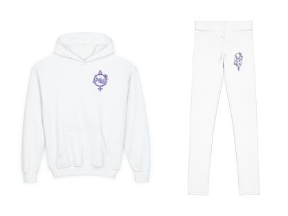 Venus Exe Youth Girls Hoodie & Leggings Set – White – beide onderdelen